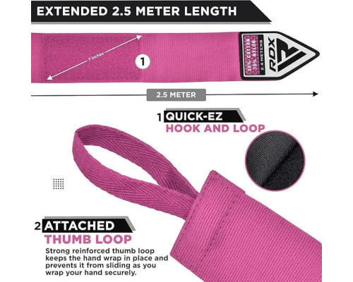 Бинти RDX HAND WRAPS 2,5 м, рожеві
