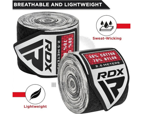 Бинти RDX HAND WRAPS 2,5 м, чорно-сірі