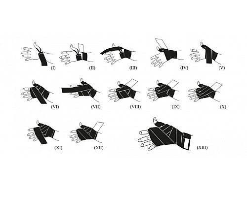 Бинти для боксу Leone 500100 2,5 м, чорні