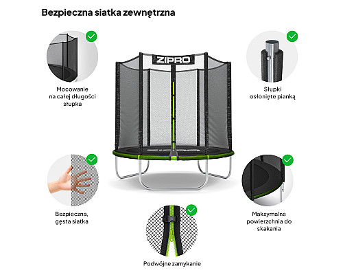Садовий батут Zipro Jump Pro із зовнішньою сіткою 6 футів 183 см Садовий батут Zipro Jump Pro із зовнішньою сіткою 6 футів 183 см