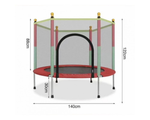 Батут манеж дитячий з сіткою Atleto 140 см червоний KRB01