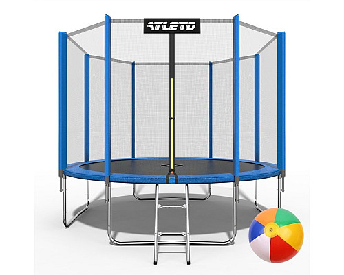 Батут Atleto 42400458 з зовнішньою сіткою 374 см синій