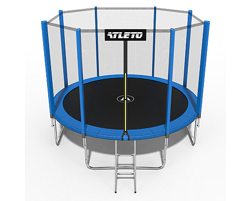 Батут Atleto 42400458 з зовнішньою сіткою 374 см синій