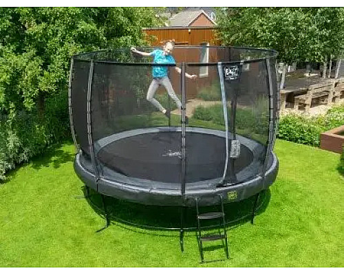 Батут з захисною сіткою EXIT Elegant 427 см, чорний