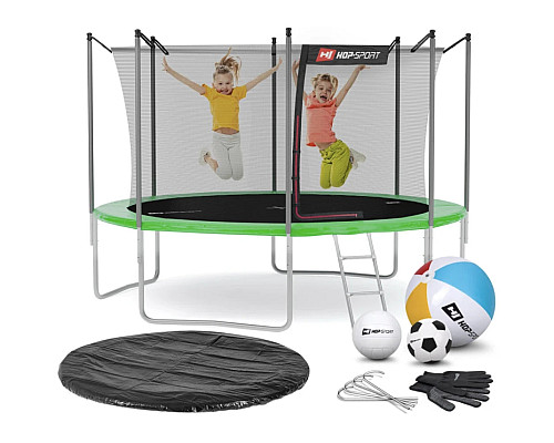 Батут Hop-Sport з внутрішньою сіткою 12 футів 366 см зелений Батут Hop-Sport з внутрішньою сіткою 12 футів 366 см зелений