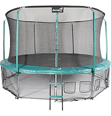 Батут Jumpi Maxy Comfort з внутрішньою сіткою 435 см зелений