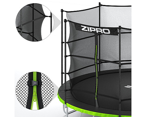 Батут Zipro Jump Pro з внутрішньою сіткою 8 футів 252 см чорно-зелений Батут Zipro Jump Pro з внутрішньою сіткою 8 футів 252 см чорно-зелений