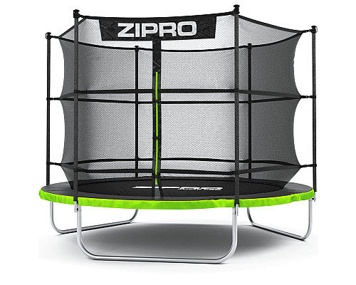 Батут Zipro Jump Pro з внутрішньою сіткою 8 футів 252 см чорно-зелений Батут Zipro Jump Pro з внутрішньою сіткою 8 футів 252 см чорно-зелений