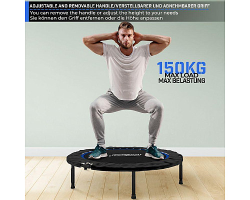 Батут для фітнесу Physionics JG86914 з поручнем 3,5 футів 101 см чорно-синій