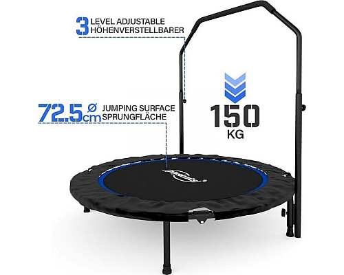 Батут для фітнесу Physionics JG86914 з поручнем 3,5 футів 101 см чорно-синій