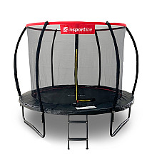 Батут inSPORTline Flea PRO з внутрішньою сіткою 244 см чорний