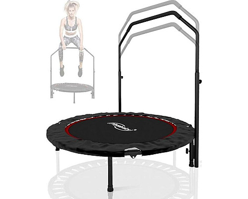 Батут для фітнесу Physionics JG86932 з поручнем 3,5 футів 101 см чорно-червоний