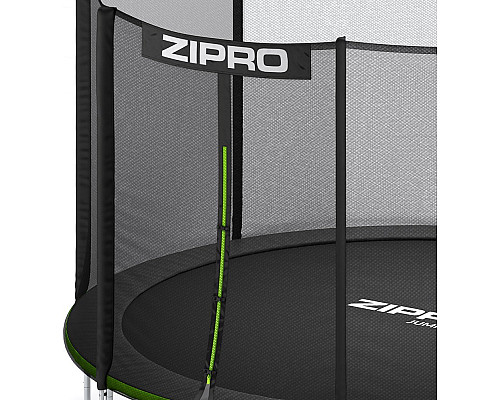 Батут Zipro Jump Pro з зовнішньою сіткою 14 футів 435 см чорно-зелений