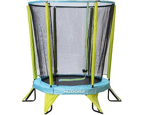 Батут Hudora Safety з внутрішньою сіткою 4.5 футів 140 см блакитно-зелений