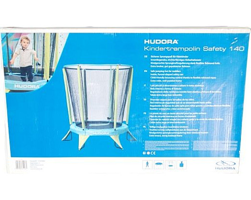 Батут Hudora Safety з внутрішньою сіткою 4.5 футів 140 см блакитно-зелений
