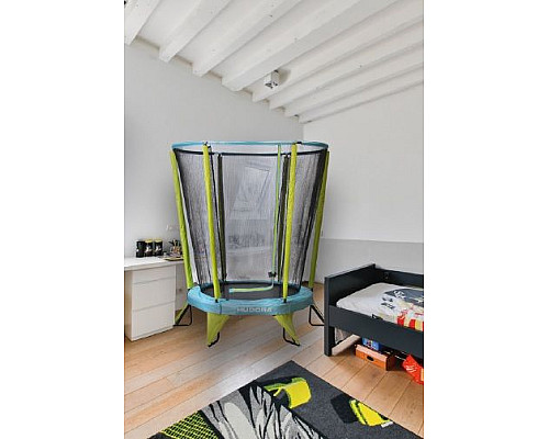 Батут Hudora Safety з внутрішньою сіткою 4.5 футів 140 см блакитно-зелений