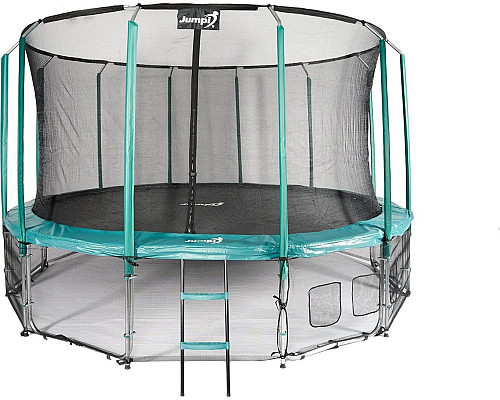Батут Jumpi Maxy Comfort з внутрішньою сіткою 487 см зелений