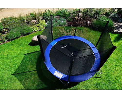 Батут Funfit 841 з зовнішньою сіткою 8,5 футів 252 см синій