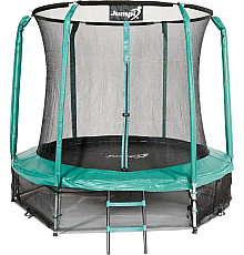 Батут Jumpi Maxy Comfort з внутрішньою сіткою 244 см  зелений