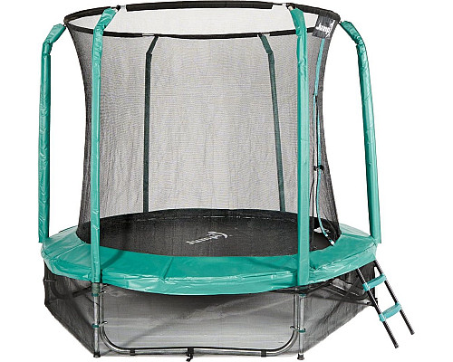 Батут Jumpi Maxy Comfort з внутрішньою сіткою 244 см  зелений
