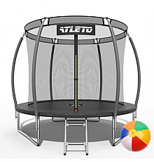 Батут Atleto 42400468 з внутрішньою сіткою 252 см чорний