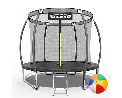 Батут Atleto 42400468 з внутрішньою сіткою 252 см чорний Батут Atleto 42400468 з внутрішньою сіткою 252 см чорний