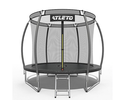 Батут Atleto 42400468 з внутрішньою сіткою 252 см чорний Батут Atleto 42400468 з внутрішньою сіткою 252 см чорний