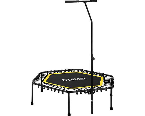 Батут для фітнесу Gymrex GR-HT110R з поручнем 4 фути 124 см чорно-жовтий