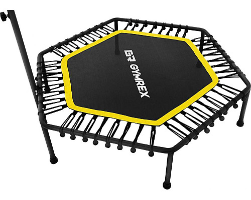 Батут для фітнесу Gymrex GR-HT110R з поручнем 4 фути 124 см чорно-жовтий