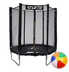 Батут Atleto 42400450 з зовнішньою сіткою 183 см чорний