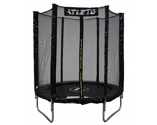 Батут Atleto 42400450 з зовнішньою сіткою 183 см чорний