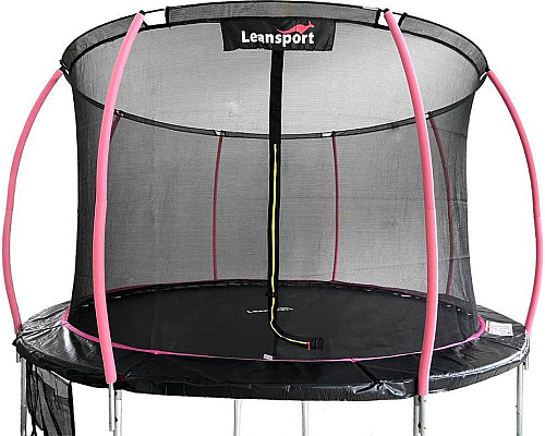 Батут Lean Sport 8339 з внутрішньою сіткою 8 футів 244 см чорно-рожевий