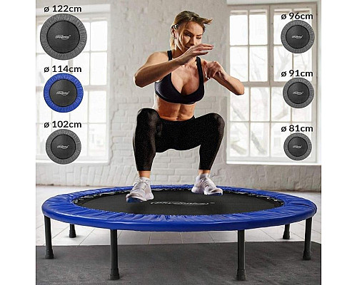 Батут Physionics JG77160 без сітки 4 фути 114 см синьо-чорний