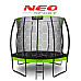 Батут Neo-Sport з внутрішньою сіткою 8 футів  252 см чорно-зелений