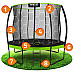 Батут Neo-Sport з внутрішньою сіткою 8 футів  252 см чорно-зелений