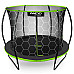 Батут Neo-Sport з внутрішньою сіткою 8 футів  252 см чорно-зелений