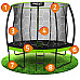 Батут Neo-Sport з внутрішньою сіткою 10 футів 312 см чорно-зелений
