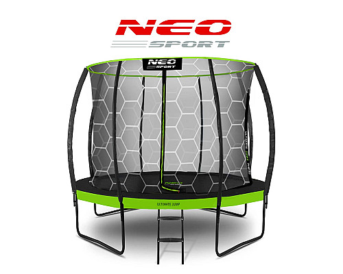 Батут Neo-Sport з внутрішньою сіткою 10 футів 312 см чорно-зелений