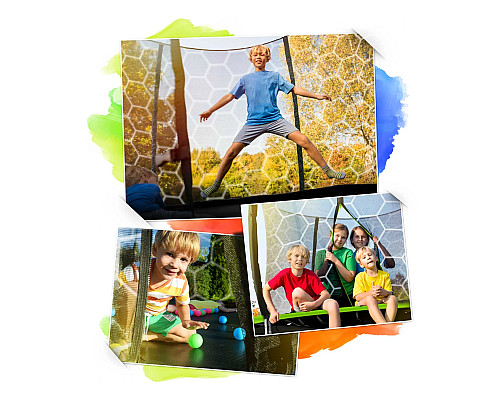 Батут Neo-Sport з внутрішньою сіткою 10 футів 312 см чорно-зелений