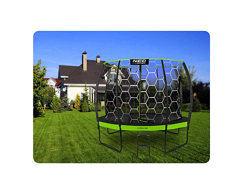 Батут Neo-Sport з внутрішньою сіткою 10 футів 312 см чорно-зелений