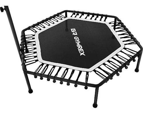 Батут для фітнесу Gymrex fitness GR-HT110B з поручнем 4 фути 124 см чорний