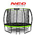 Батут Neo-Sport з внутрішньою сіткою 12 футів 374 см чорно-зелений