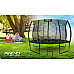 Батут Neo-Sport з внутрішньою сіткою 12 футів 374 см чорно-зелений
