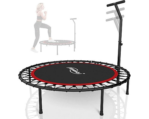 Батут для фітнесу Physionics JG86879 з поручнем 3,5 футів 101 см чорно-червоний