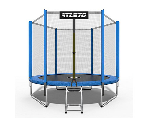 Батут Atleto 42400442 з зовнішньою сіткою 252 см синій