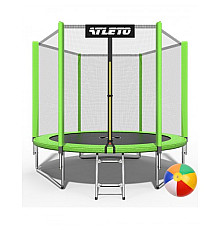 Батут Atleto 42400444 з зовнішньою сіткою 252 см зелений