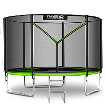 Батут Neo-Sport з зовнішньою сіткою 10 футів 312 см чорно-зелений