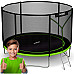 Батут Neo-Sport з зовнішньою сіткою 10 футів 312 см чорно-зелений
