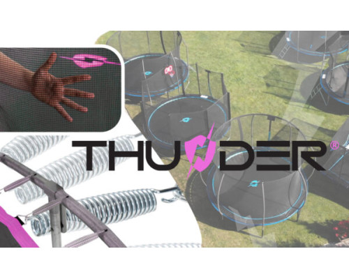 Батут THUNDER OUTSIDE PRO з зовнішньою сіткою 10 футів 305 см чорно-рожевий