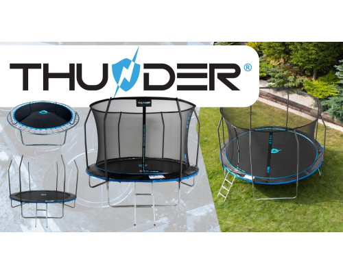 Батут THUNDER INSIDE ELITE з внутрішньою сіткою 12 футів 374 см чорно-блакитний Батут THUNDER INSIDE ELITE з внутрішньою сіткою 12 футів 374 см чорно-блакитний